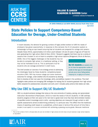 State Policies to Support Competency-Based Education for Overage, Under-Credited Students