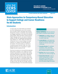 State Approaches to Competency-Based Education to Support College and Career Readiness for All Students